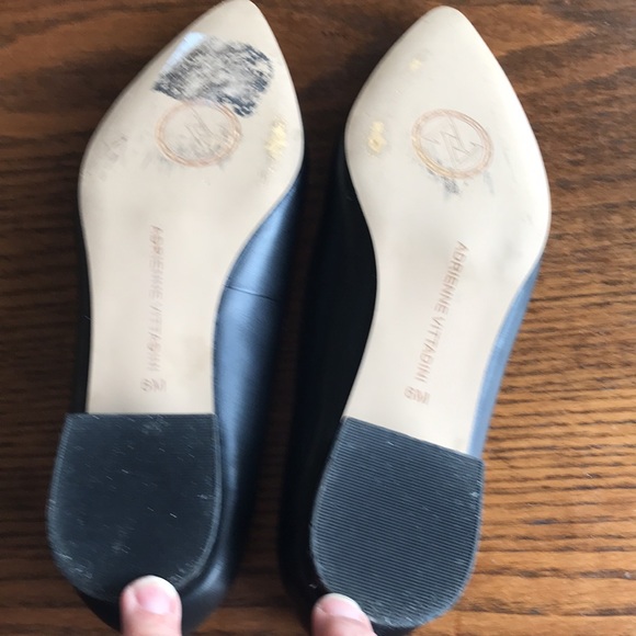 Black leather pointed toe flats worn once EUC - Picture 6 of 7